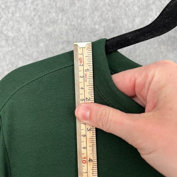 J Jill Wearever Button Front Tunic Top Dress Size XL Green Stretch Jersey Knit - Picture 5 of 11